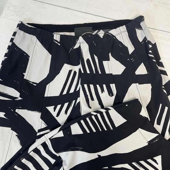 Porto San Francisco Italy Pants sz 2 Medium Black Gray Geometric Lantern Balloon - Picture 2 of 10
